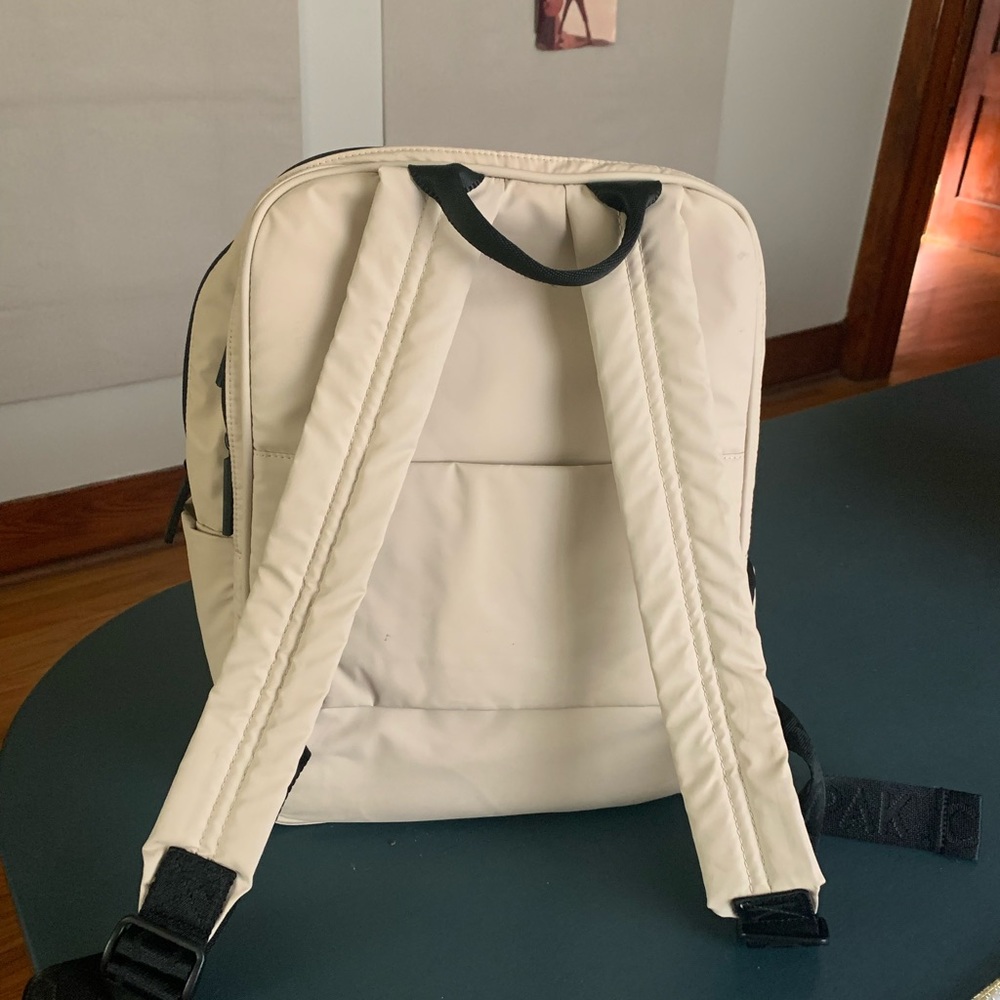 Calpak Luka 15” Cream Backpack with Black Trim - Picture 2 of 11